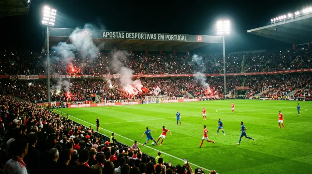 Apostas desportivas em Portugal num estadio de futebol